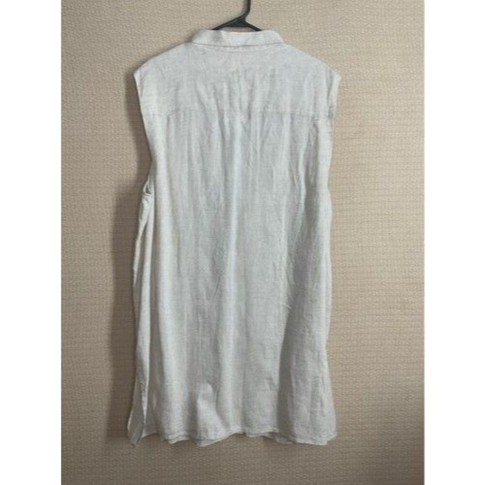 NWT H&M 100% Linen Button Front Lagenlook Shift Mini Dress Shirt Women Size XL - Picture 9 of 12